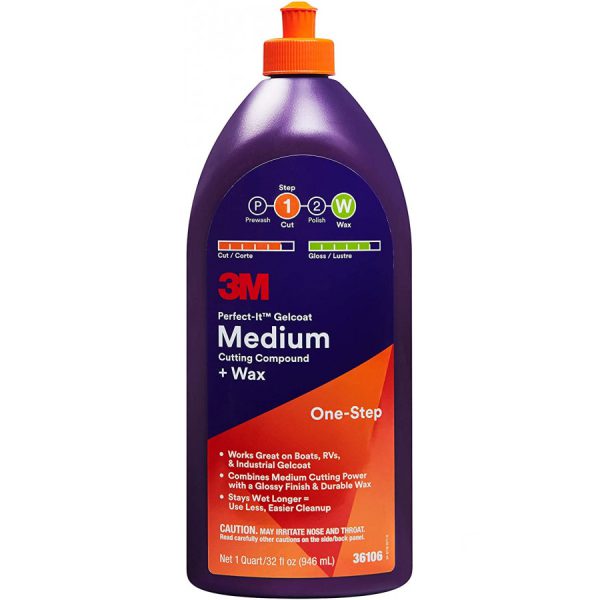 3M™ Perfect-It™ Gelcoat Medium Cutting Compound + Wax, 946ml Polishing Products Cavo Yachting