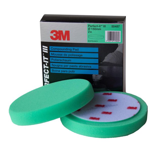 3M™ Perfect-It™ Foam Compounding Pad, Green, Flat, 150 mm Polishing Products Cavo Yachting