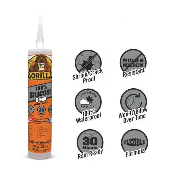 GORILLA Silicone Sealant Clear, 295ml Fillers, Resins & Gelcoats Cavo Yachting