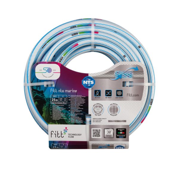 FITT Hose NTS Marine, White with Blue stripe Water Hoses & Fittings Cavo Yachting