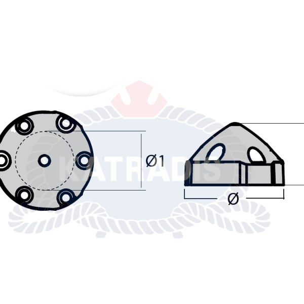 KATRADIS CAVO 6 Hole Multifit Anode, for Max-Prop Propellers Anodes Cavo Yachting