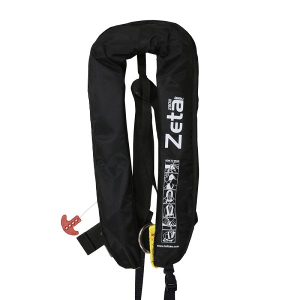 Zeta Inflatable Lifejacket, Auto, 290N, ISO, Black Adult Lifejackets Cavo Yachting