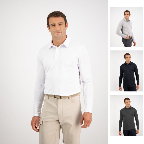 VMG Moana Men’s Polo Long Sleeves, Moisture Wicking Men’s Tops Cavo Yachting