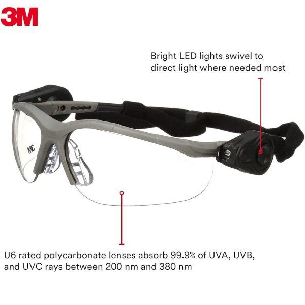 3M LED Light Vision Spectacles, AS/AF, Clear Maintenance Cavo Yachting