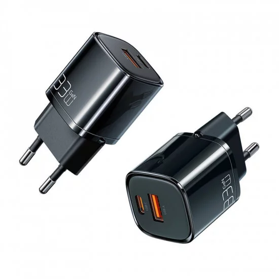 Mcdodo Fast Charger Dual Out, GaN PD 33W, Black (1xType C + 1xUSB-A) Gadgets Cavo Yachting