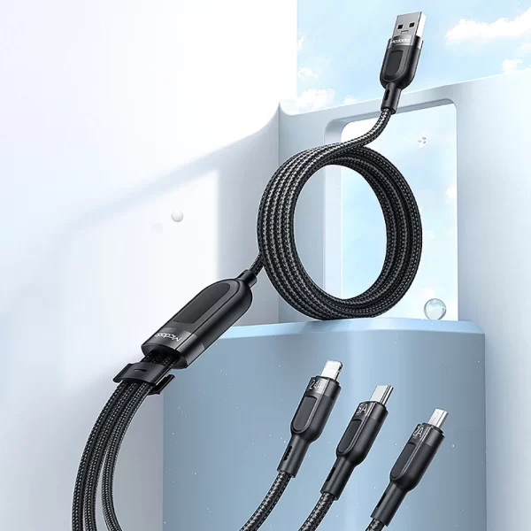 Mcdodo Cable 3in1 Super Fast Charging with LED, 100W, 1.2m, Black Gadgets Cavo Yachting