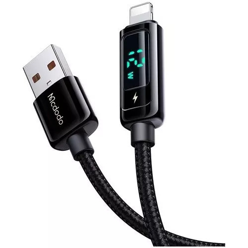 Mcdodo Cable USB-A to Ligthning with Digital Display, 1.2m, Black Gadgets Cavo Yachting