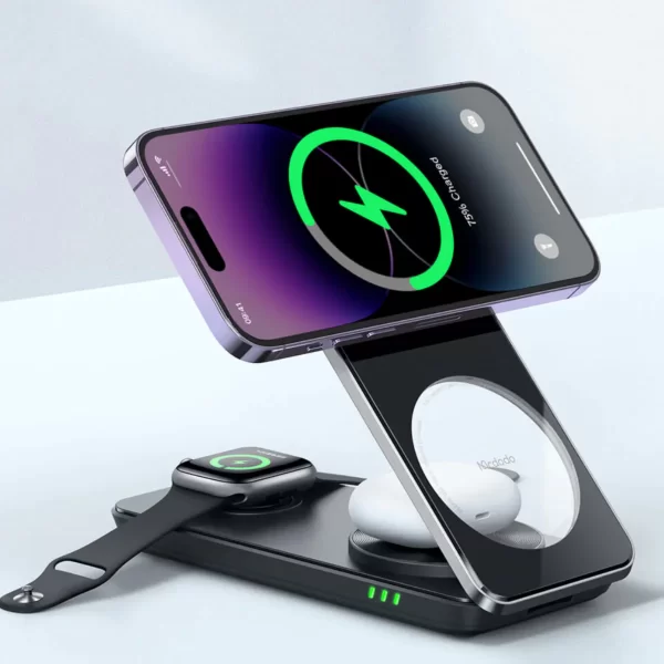 Mcdodo Wireless Charger-Stand 3in1 Foldable, White Gadgets Cavo Yachting