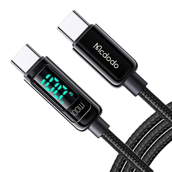 Mcdodo Cable 100W Type-C to Type-C with Digital Display, 1.2m, Black Gadgets Cavo Yachting
