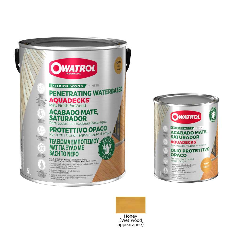 Teak Care Cavo Yachting Owatrol Aquadecks Water-based Penetrating Wood Finish, Honey Owatrol Aquadecks Water-based Penetrating Wood Finish, Honey Teak Care Cavo Yachting